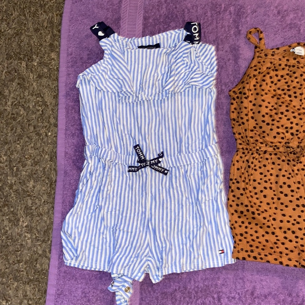 3 BABY GIRL ROMPERS 1 BABY GIRL DRESS - Picture 2 of 5